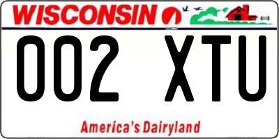 WI license plate 002XTU