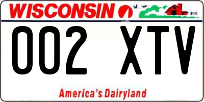 WI license plate 002XTV