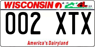 WI license plate 002XTX