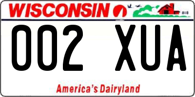 WI license plate 002XUA
