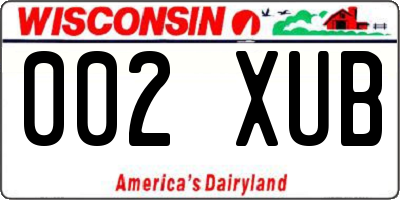 WI license plate 002XUB
