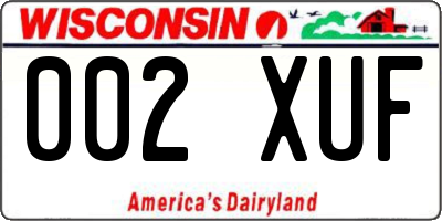 WI license plate 002XUF