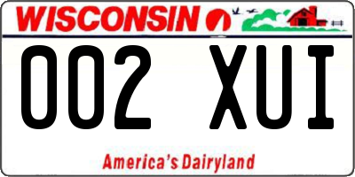 WI license plate 002XUI