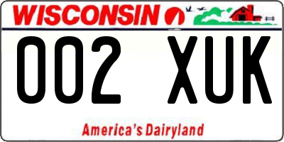 WI license plate 002XUK