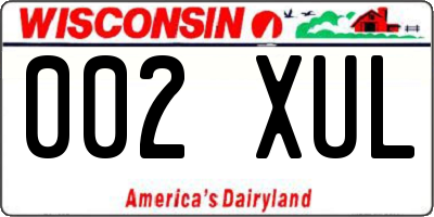 WI license plate 002XUL