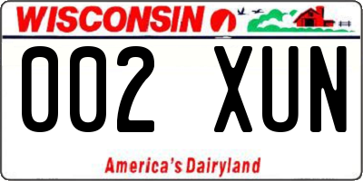 WI license plate 002XUN