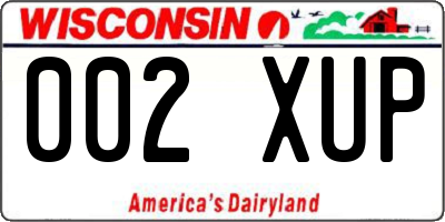 WI license plate 002XUP