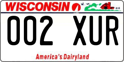 WI license plate 002XUR