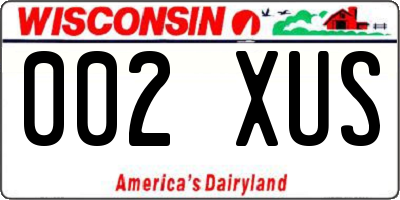 WI license plate 002XUS