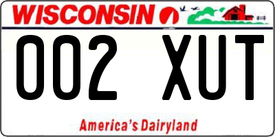 WI license plate 002XUT