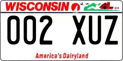 WI license plate 002XUZ