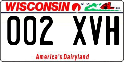 WI license plate 002XVH