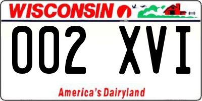 WI license plate 002XVI