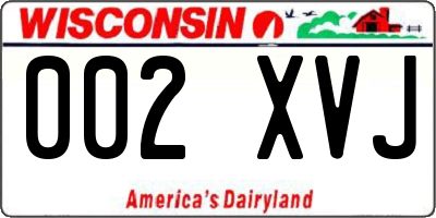 WI license plate 002XVJ