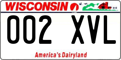 WI license plate 002XVL