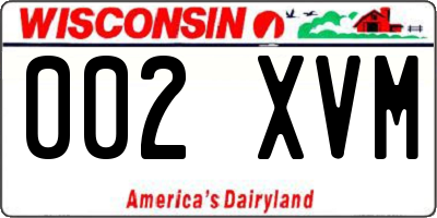 WI license plate 002XVM