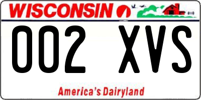 WI license plate 002XVS