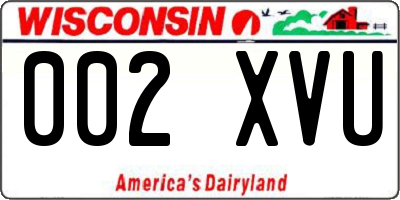 WI license plate 002XVU