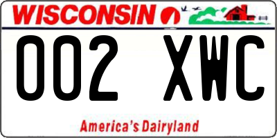 WI license plate 002XWC