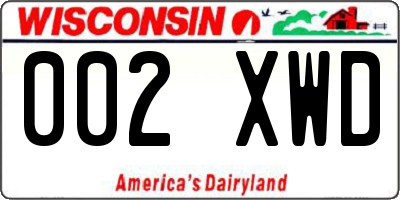 WI license plate 002XWD
