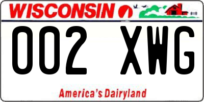 WI license plate 002XWG
