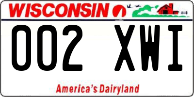 WI license plate 002XWI