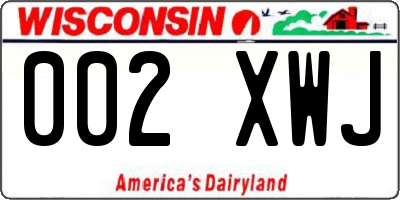 WI license plate 002XWJ
