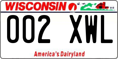 WI license plate 002XWL