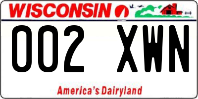 WI license plate 002XWN