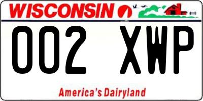 WI license plate 002XWP