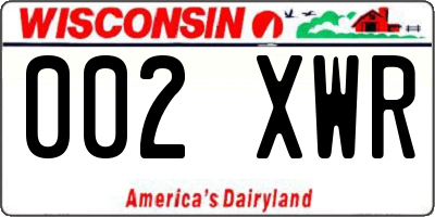 WI license plate 002XWR