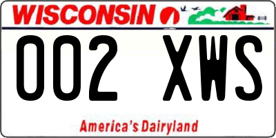 WI license plate 002XWS