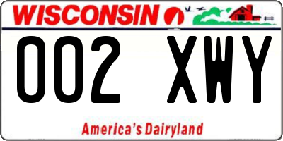 WI license plate 002XWY