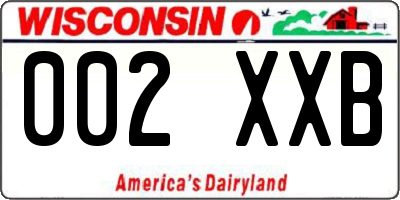 WI license plate 002XXB