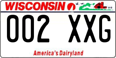 WI license plate 002XXG