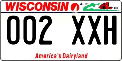 WI license plate 002XXH