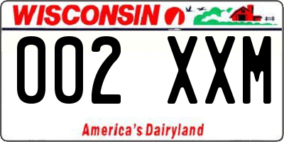WI license plate 002XXM
