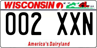 WI license plate 002XXN