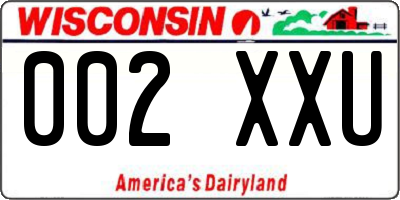 WI license plate 002XXU
