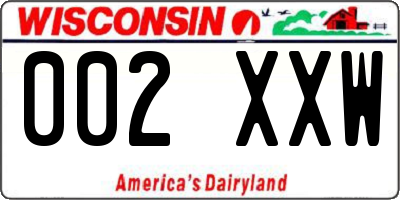 WI license plate 002XXW