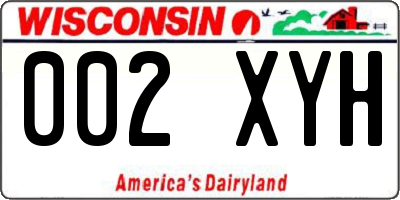 WI license plate 002XYH
