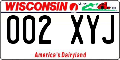 WI license plate 002XYJ