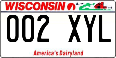 WI license plate 002XYL
