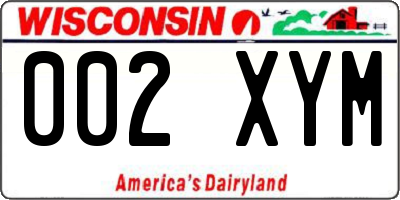 WI license plate 002XYM