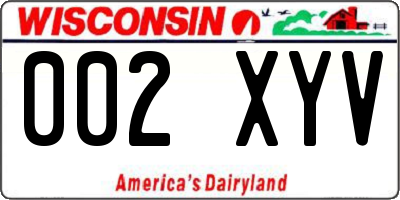 WI license plate 002XYV