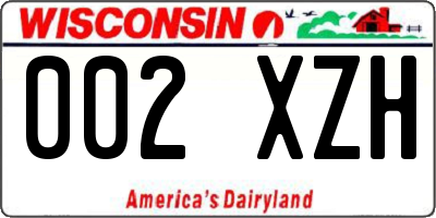 WI license plate 002XZH