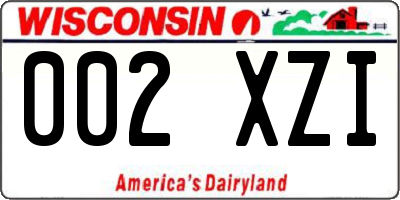 WI license plate 002XZI