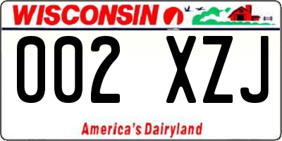 WI license plate 002XZJ