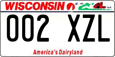 WI license plate 002XZL