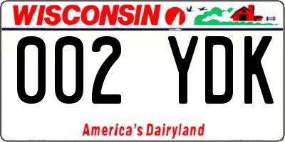 WI license plate 002YDK